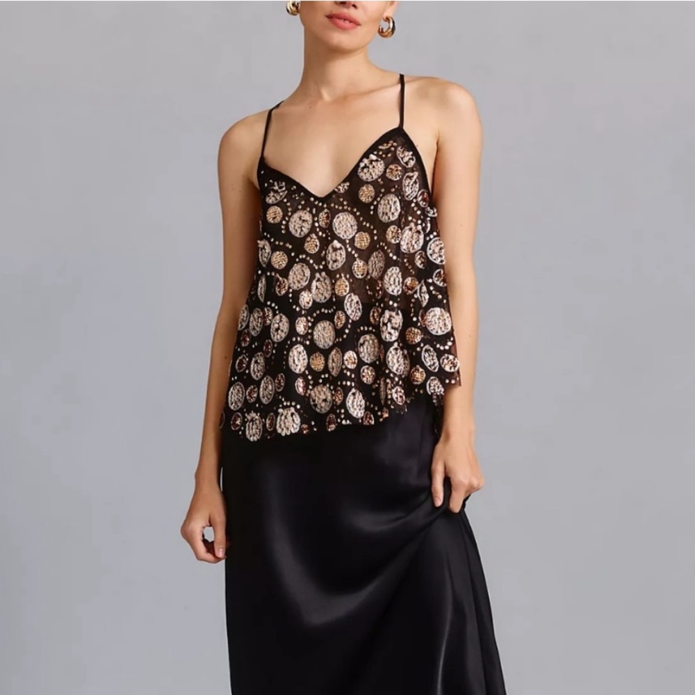 ✨ Anthropologie Embellished Tank Top Sz M